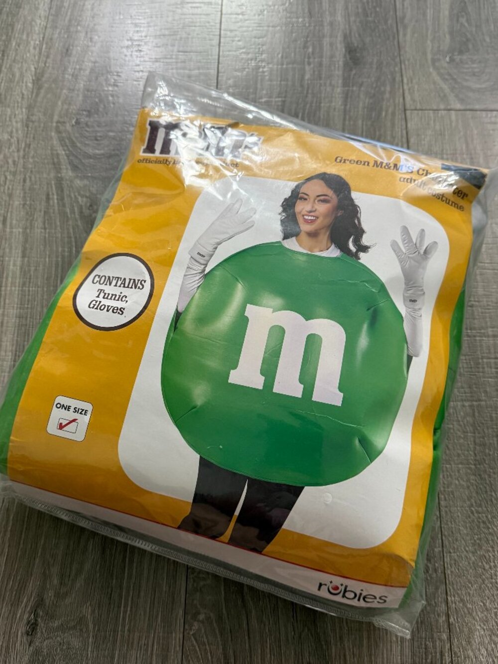 M&M Green Foam Rubies Adult Costume Adult One Size Fits Most NWT